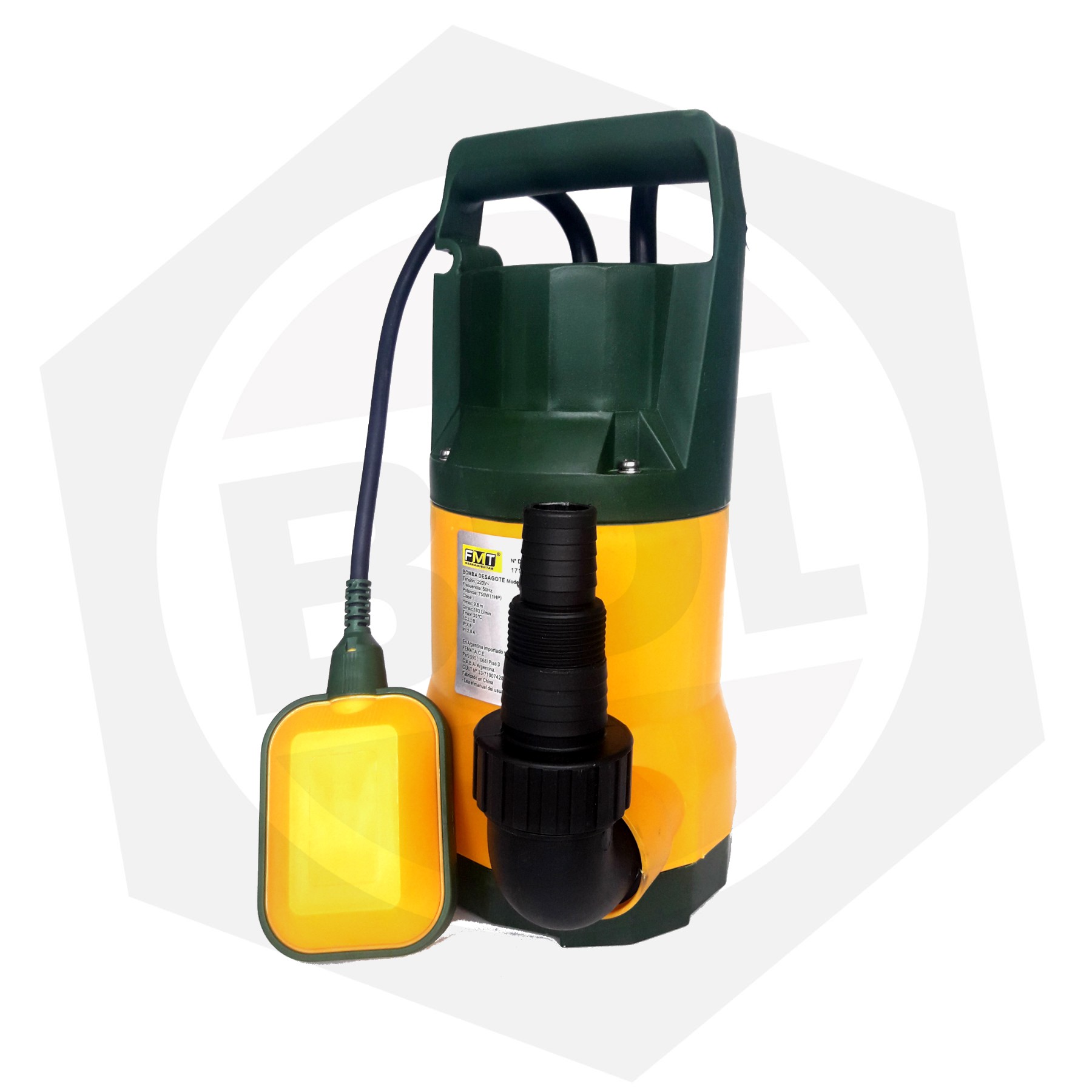 Bomba de Agua Sumergible para Desagote FMT BDP-750 - Bulonera del
