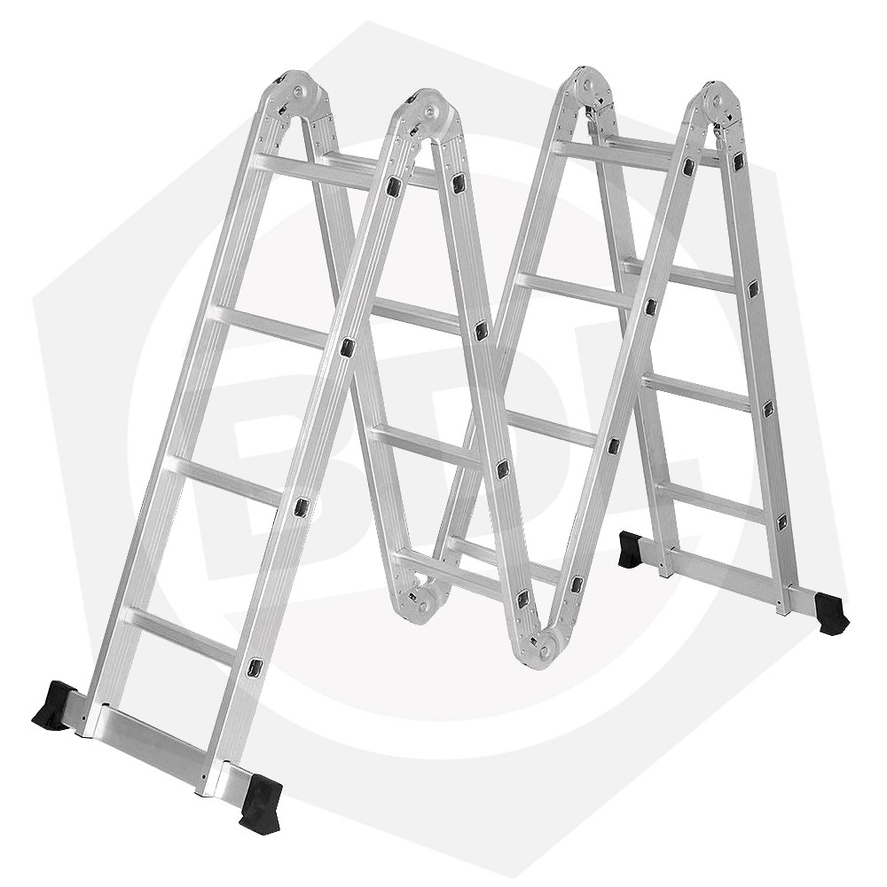 Escalera de Aluminio Articulada Lusqtoff LE400 - 16 Escalones