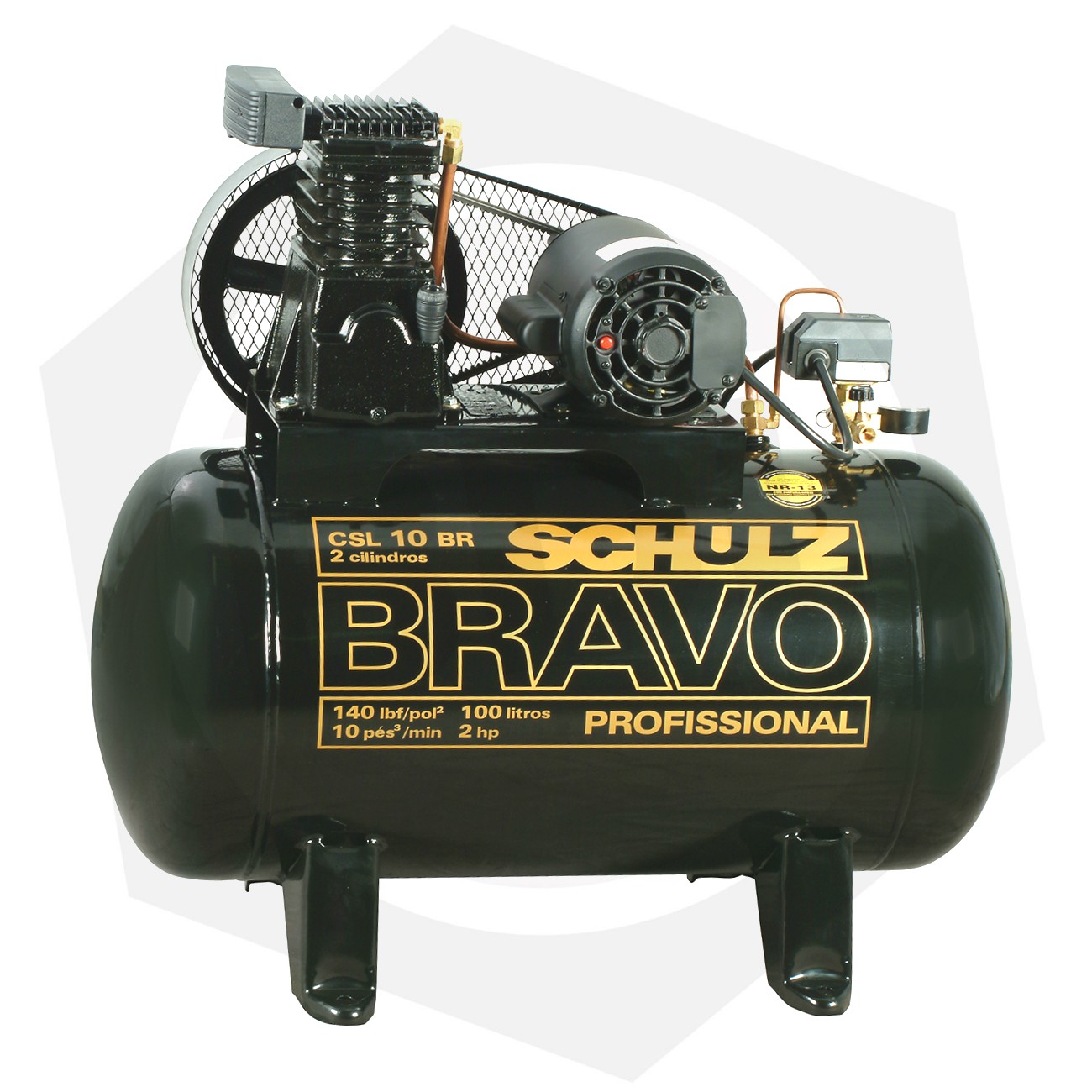 Compresor Schulz CSL-10BR - 100 Litros / 220 V - Bulonera del Litoral  Ferretería