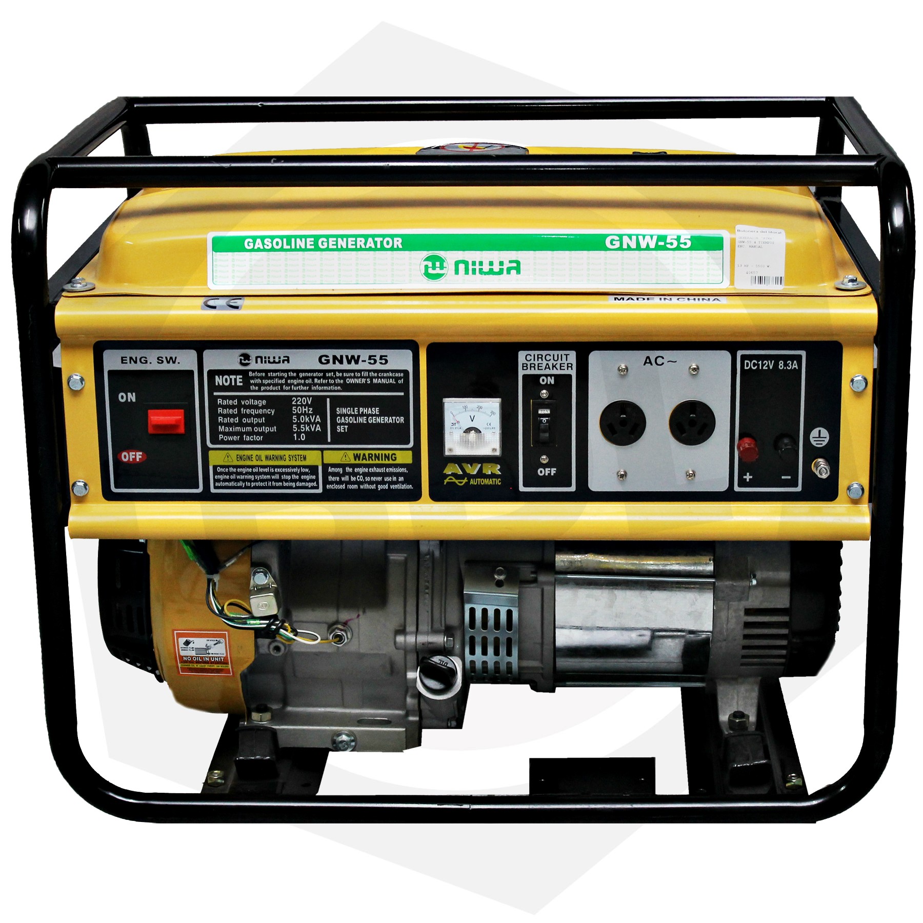 Generador 4 Tiempos Niwa GNW-55 - Monofásico / Encendido Manual / 13 HP