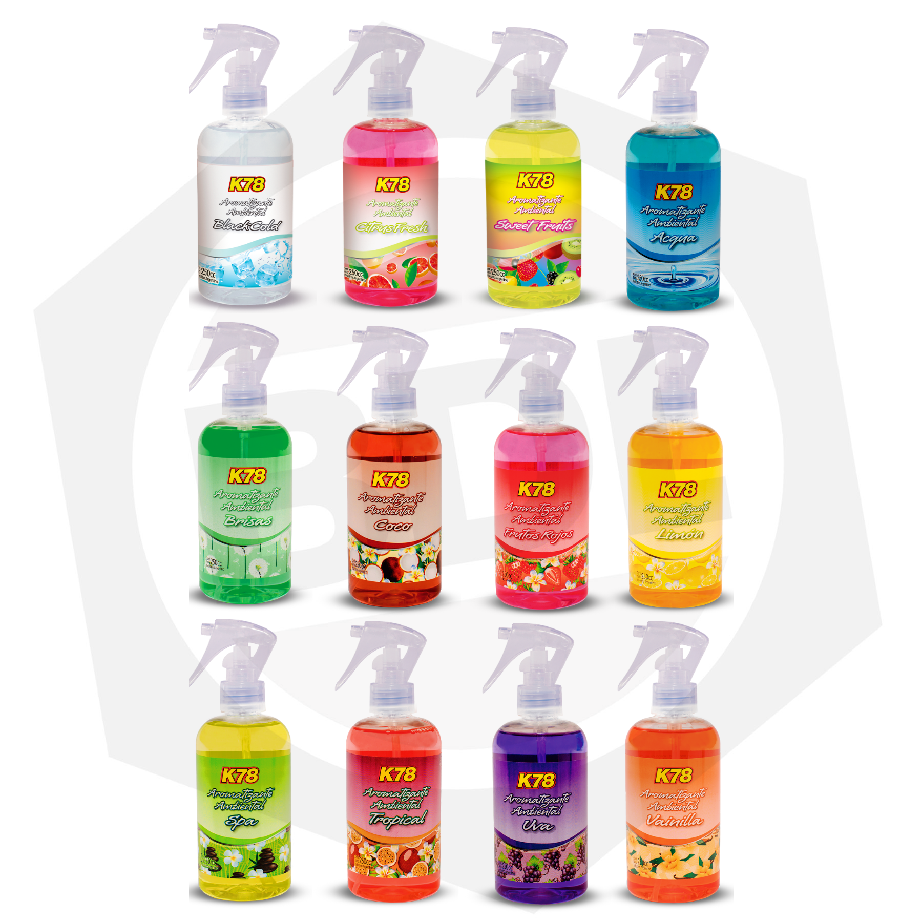 Aromatizantes para Autos K78 Atomizador 102 250 cc / Aromas Varios