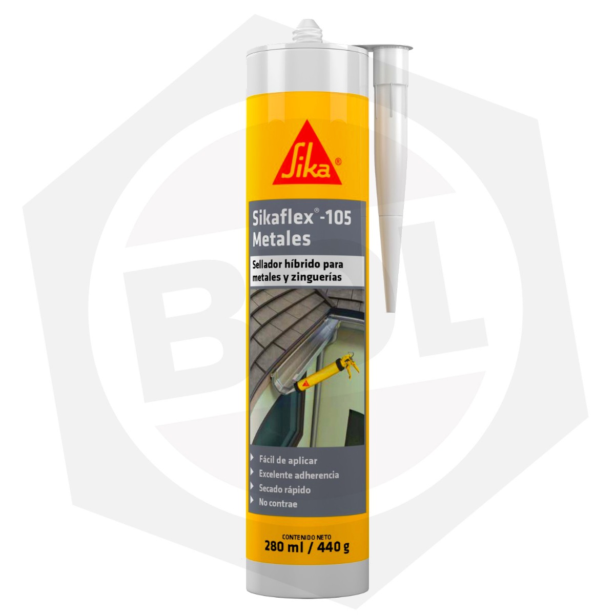 Adhesivo Sellador Sikaflex 105 Metales - 280 ml / GRIS 