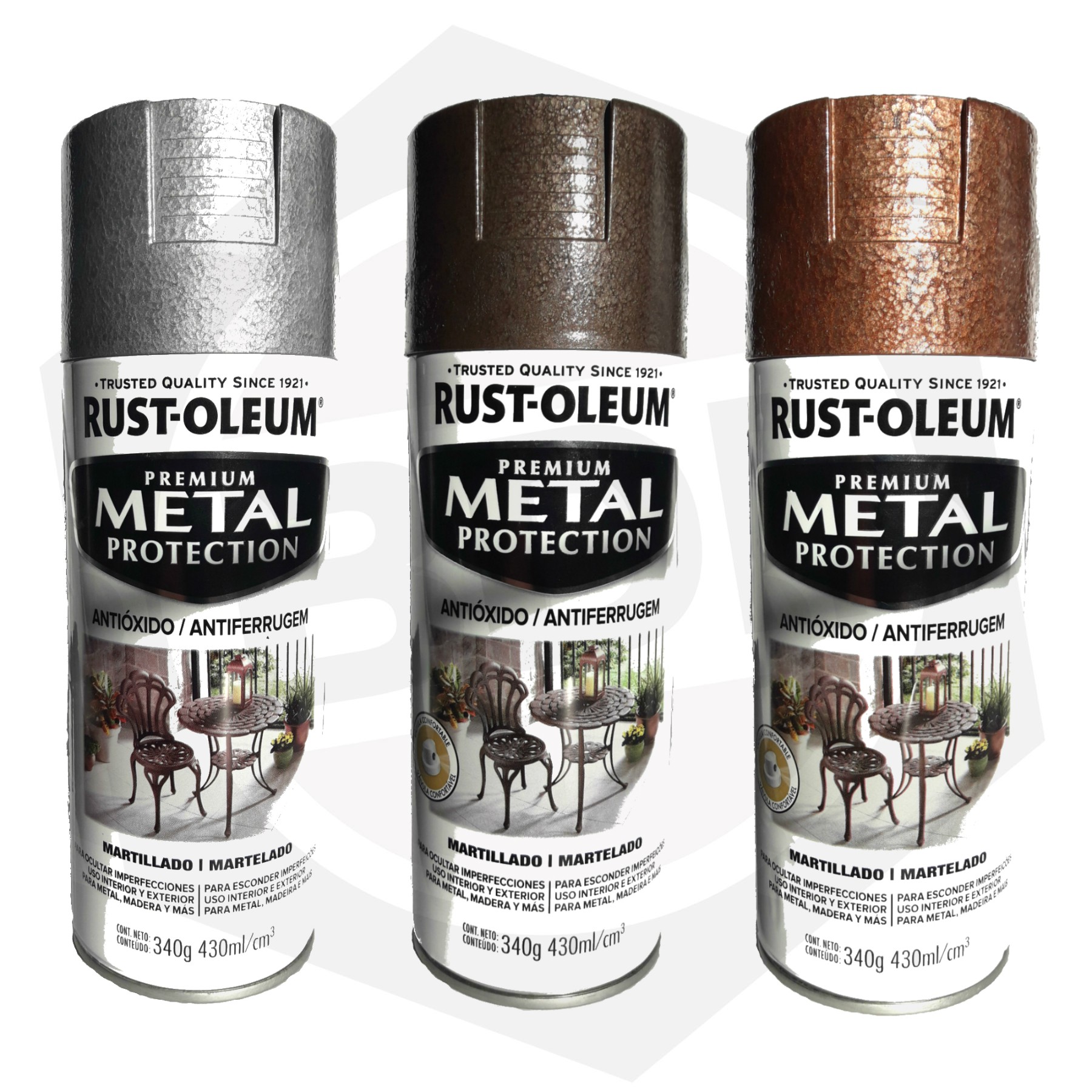 Pintura en Aerosol Metal Protection Martillado Rust-Oleum - Bulonera del  Litoral Ferretería