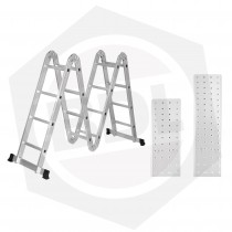 Escalera de Aluminio Articulada FMT - 16 Escalones / Con Tablón