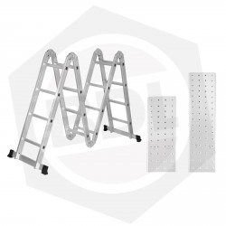 OFERTA - 15% DE DESCUENTO - Escalera de Aluminio Articulada FMT - 16 Escalones / Con Tablón