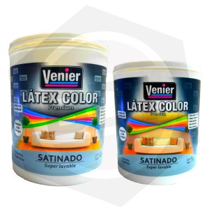 Látex Color Premiun Interior / Exterior Super Lavable Satinado Venier 